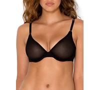 Smart & Sexy - Sujetador de Mujer de Media Copa, con Malla Transparente y Aros, 1 o 2 Unidades, Tono Negro (Mesh), 80 C (Talla del Fabricante: 36C)