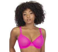 Smart & Sexy Sujetador Demi con Aros Rejilla Transparente, Traslúcido, Electric Pink (Malla), 100C para Mujer