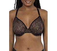 Smart & Sexy Sujetador Demi con Aros Rejilla Transparente, Traslúcido, Tono Negro con Fiebre de Ballet (Encaje Suave), 100D para Mujer
