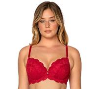 Smart & Sexy - Sujetador Push-up de Encaje icónico para Mujer, Rojo (No No Red), 85A