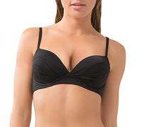 Smart & Sexy Swim Convertible Push-up Bikini Top Swimwear Secret Line Parte Superior, Tono Negro, 34B para Mujer