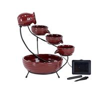 Smart Solar 23941R01 Lava Red Finish Lava Ceramic Solar Cascade