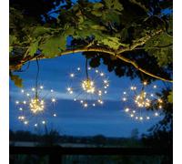 Smart Solar Lámparas Colgantes LED Starburst Solar 3 Pack Negro
