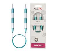 Smart STIX - Agujas circulares fijas, color verde, Verde, 80cm x 10.00mm