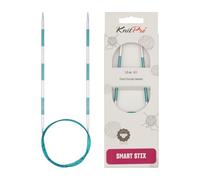 Smart STIX - Agujas circulares fijas, color verde, Verde, 80cm x 3.25mm