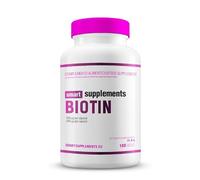 SMART SUPPLEMENTS - Biotina para el Cabello - 100 Cápsulas - Vitamina B7 - Mantenimiento del Pelo, Piel y Uñas - Funcionamiento Normal Metabolismo Energético y Sistema Nervioso