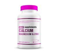 SMART SUPPLEMENTS - Calcio, Magnesio y Zinc - 90 Cápsulas Vegetales - Minerales Esenciales y Vitamina D - Disminuye Cansancio y Fatiga - Mantenimiento Óseo y Muscular - Metabolismo Energético