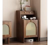 Smart Sweeper Robot - Armario de almacenamiento con puertas, elegante mesa auxiliar para sala de estar y dormitorio (marrón, 55 cm) diseño que ahorra espacio