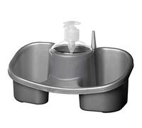 Smart-T-Haus Estropajero con Dosificador Jabon, Plata, 26 x 12.5 x 16 cm