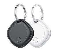 Smart Tag Tracker 2 Pack, Buscador de Objetos Bluetooth Funciona con Buscar Apple (Sólo iOS, Android no Compatible), Rastreo Mundial, Rastreador para Llaves/Equipaje/Cartera, Batería Reemplazable