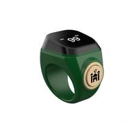 Smart Tasbih - Anillo de contador con batería recargable de iones de litio, construcción impermeable, carga USB y tiempo de espera extendido (18 mm, verde)