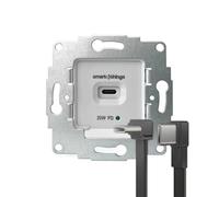 smart things sCharge sC20-EU C - Enchufe USB de 20 W con cable USB-C (25 cm), perfecto para alimentación permanente de smartphones y tabletas, ideal para sistemas Smarthome