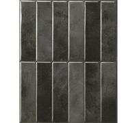 Smart Tiles Azulejos Adhesivos Cocina y Baño - Morocco Negro, Baldosas Vinílicas Autoadhesivas 3D, Paneles Decorativos para Pared, 5 Vinilos 29x22,86 cm, Fácil Instalación, fabricada en Canadá