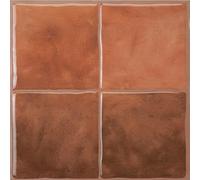 Smart Tiles Azulejos Adhesivos Cocina y Baño - Zellige Naranja, Baldosas Vinílicas Autoadhesivas 3D, Paneles Decorativos para Pared, 5 Vinilos 22,86x22,86 cm, Fácil Instalación, fabricada en Canadá