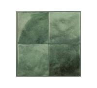 Smart Tiles Azulejos Adhesivos Cocina y Baño - Zellige Verde, Baldosas Vinílicas Autoadhesivas 3D, Paneles Decorativos para Pared, 5 Vinilos 22,86x22,86 cm, Fácil Instalación, fabricada en Canadá