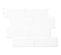 Smart Tiles Azulejos Adhesivos, Metro Blanco Puro, 29,34x21,28 cm