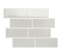 Smart Tiles Azulejos Adhesivos, Metro Gris Perla, 29,34x21,28 cm