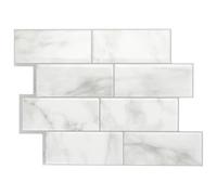 Smart Tiles Azulejos Adhesivos, Metro Mármol de Carrara, 29,34x21,28 cm