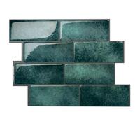 Smart Tiles Azulejos Adhesivos, Metro Verde Azulado, 29,34x21,28 cm