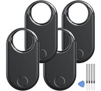 Smart Tracker Air Finder Tags 4 Pack, Buscador de Objetos Bluetooth Funciona con Buscar Apple (sólo iOS), Localizador Bluetooth, Rastreador para Llaves, Cartera, Equipaje, Batería Reemplazable.