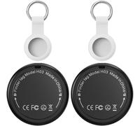 Smart Tracker Tag Negro 2 Pack - Localizador Bluetooth Funciona con Apple Buscar (Sólo iOS 14.5+), Rastreador GPS Impermeable para Carteras, Maletas, Teléfono, y Llaves, Batería Reemplazable