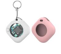 Smart Tracker Tag Schlüssel Finder Kompatibel für A-pple Find My APP Pet Kids Luggage Key Finder Tracking Global Accurate Positioning Bluetooth Tag Tracker (Weiß + Rosa Schutzhülle)