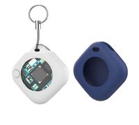 Smart Tracker Tag Schlüssel Finder Kompatibel für A-pple Find My APP Pet Kids Luggage Key Finder Tracking Global Accurate Positioning Bluetooth Tag Tracker (Weiß + Blau Schutzhülle)