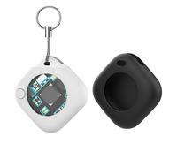 Smart Tracker Tag Schlüssel Finder Kompatibel für A-pple Find My APP Pet Kids Luggage Key Finder Tracking Global Accurate Positioning Bluetooth Tag Tracker (Weiß + Schwarz Schutzhülle)