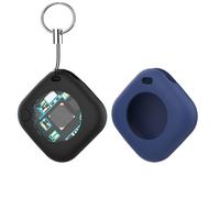 Smart Tracker Tag Schlüssel Finder Kompatibel für A-pple Find My APP Pet Kids Luggage Key Finder Tracking Global Accurate Positioning Bluetooth Tag Tracker (Schwarz + Blau Schutzhülle)
