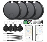 Smart Tracker Tags 4 Pack, Android Google Localizador o iOS Apple Buscar App, Localizador de Objetos Bluetooth Finder, Uso 365 días, Baterías Reemplazo, Buscador para Llaves/Carteras/Equipajes