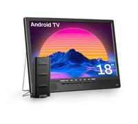 Smart TV Android de 18 pulgadas, Desobry Televisor portátil pequeño con DVB-T2 y antena, entradas HDMI AV y USB, 12V TV ideal para autocaravanas, dormitorios, cocinas, campings y vehículos recreativos