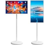 Smart TV portátil, monitor de pantalla táctil 1080P de 21.5 pulgadas, pantalla giratoria con cámara, 6 GB de RAM, 128 GB de almacenamiento, diseño móvil de pie