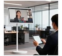 Smart TV Portátil Sobre Ruedas Monitor De Pantalla Táctil Giratoria 4K De 24 Pulgadas Con Pantalla Inalámbrica Con Batería Incorporada De Android For Oficina En Casa Al Aire Libre(27in,4+64GB(1080P))