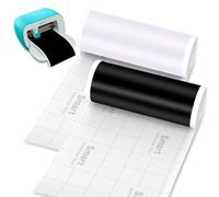 Smart Vinilo para Cricut Joy, 2 rollos de vinilo adhesivo inteligente permanente blanco y negro, 14 x 200 cm, vinilo adhesivo inteligente para plóter para manualidades, tazas, paredes, pegatinas,