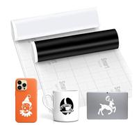 Smart Vinilo Permanente para Cricut Explore 3/Maker 3, 2 rollos de vinilo adhesivo inteligente permanente, 33 x 200 cm, rollo de vinilo autoadhesivo para tazas, decoración de manualidades (negro y