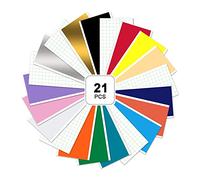 Smart Vinilo Permanente para Cricut Joy, 15 unidades, 14 x 30,5 cm, lámina de plóter autoadhesiva, con 6 láminas de transferencia, juego de plóter para manualidades, tazas, coches, pancartas,