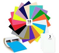 Smart Vinilo permanente para Cricut Joy Xtra, 18 unidades de vinilo para plóter, 24 cm x 30,5 cm, autoadhesivos, para portátiles, teléfonos, tazas, decoraciones de pared