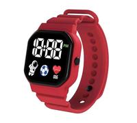 Smart Watch, LED Digital Wristwatch with Pin Buckle, Waterproof Silicone, Comfortable Sports Watch for Children Men Women Daily Wear, Outdoor Play, Travel or School Use, Red