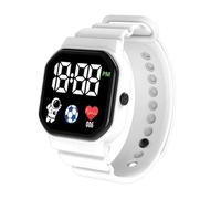 Smart Watch, LED Digital Wristwatch with Pin Buckle, Waterproof Silicone, Comfortable Sports Watch for Children Men Women Daily Wear, Outdoor Play, Travel or School Use, White