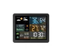 Smart Weather Station Indoor Outdoor with Clock, Temperature Humidity Monitor & Wireless Sensors, Large Color Display FJ3566M