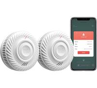Smart WiFi Detector de Humo 10-Año Batería, Detector de Humo con Sensor Fotoeléctrico, Función de Silenciado y Autocomprobación, Certificado DIN EN14604, Compatible con Tuya/Smart Life App 2-Pack