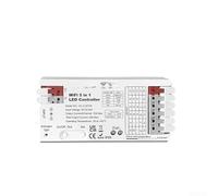 Smart WiFi LED Strip Controller 5-in-1 para Tuya, RGB/RGBW/RGB+CCT Regulador con mando a distancia 2.4G, DC12V-24V 20A Control para sistemas de iluminación inteligentes, color blanco