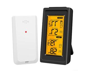Smart Wifi Termómetro higrómetro pantalla unidad con sensor para el hogar seguimiento del clima y para análisis de tendencias negro (pantalla + sensor)