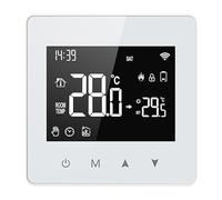 Smart WiFi Thermostat For Home Water Gas Boiler - Battery Operated Programmable Temperature Controller | Wireless Digital LCD Touch Screen Thermostat | Remote App Voice Control IP20 Backlight
