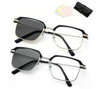 Smart Zoom Reading Glasses Distance&near Progressive Multi-focus, Blue Light Blocking HD Vision (Gold+Silver,Intelligent Zoom)