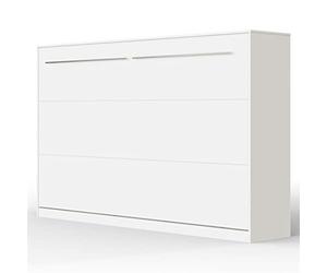 SMARTBett Standard 120x200cm Horizontal Blanco | Cama Abatible De Pared, Plegable y Oculta