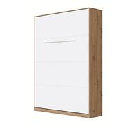 SMARTBett Standard 140x200cm Vertical Roble Salvaje/Blanco | Cama Abatible, Cama De Pared, Cama Plegable, Cama Oculta