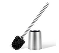 Smartbin SUS304 Acero INOX Escobillas Cónico de Baño de Inodoro D11xH43CM Cepillo de Baño Escobilla Portaescobillas WC Limpiador Cepillo de Limpieza Cepillo de Limpieza y Soporte de Baño Plata…