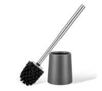 Smartbin SUS304 Escobillas Cónico de Baño de Inodoro Metal y Acero INOX D11xH43CM Cepillo de Escobilla Portaescobillas WC Limpiador Limpieza Cepillo de Limpieza y Soporte Gris