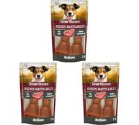 SmartBones Huesos Masticables Mediano - Snack masticable con de Verduras con Ternera y de Pollo para Perros medianos, Huesos de Textura Blanda, sin Cuero Crudo, 2 Piezas (Paquete de 3)